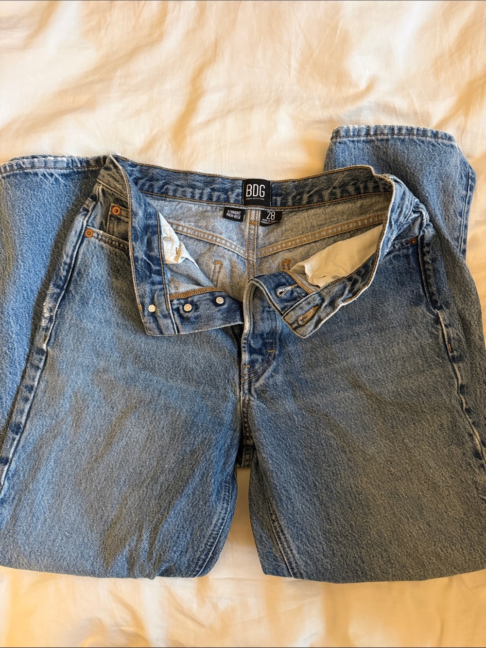 BDG Medium Blue Relaxed Straight Leg Jeans